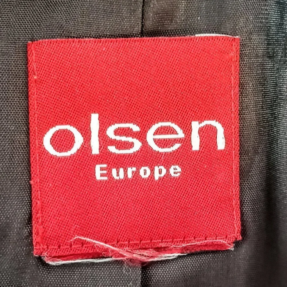 Olsen Europe Brown Jacquard Rabbit Fur Trim Coat